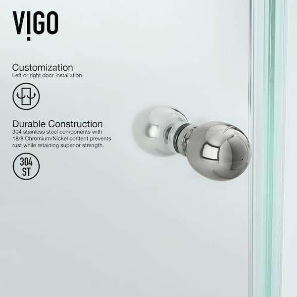 Verona 38 in. L x 38 in. W x 73 in. H Frameless Pivot Neo-angle Shower Enclosure in Chrome with 3/8 in. Clear Glass