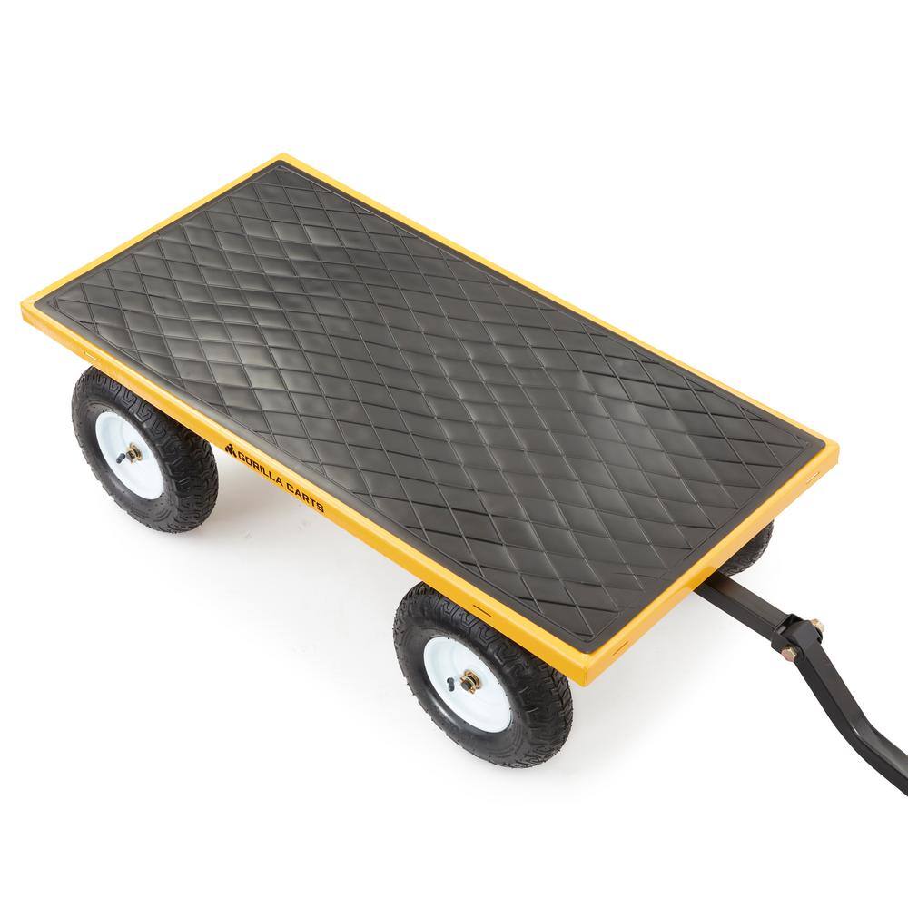 Yellow Heavy Duty Steel Utility Cart with Mesh Bed