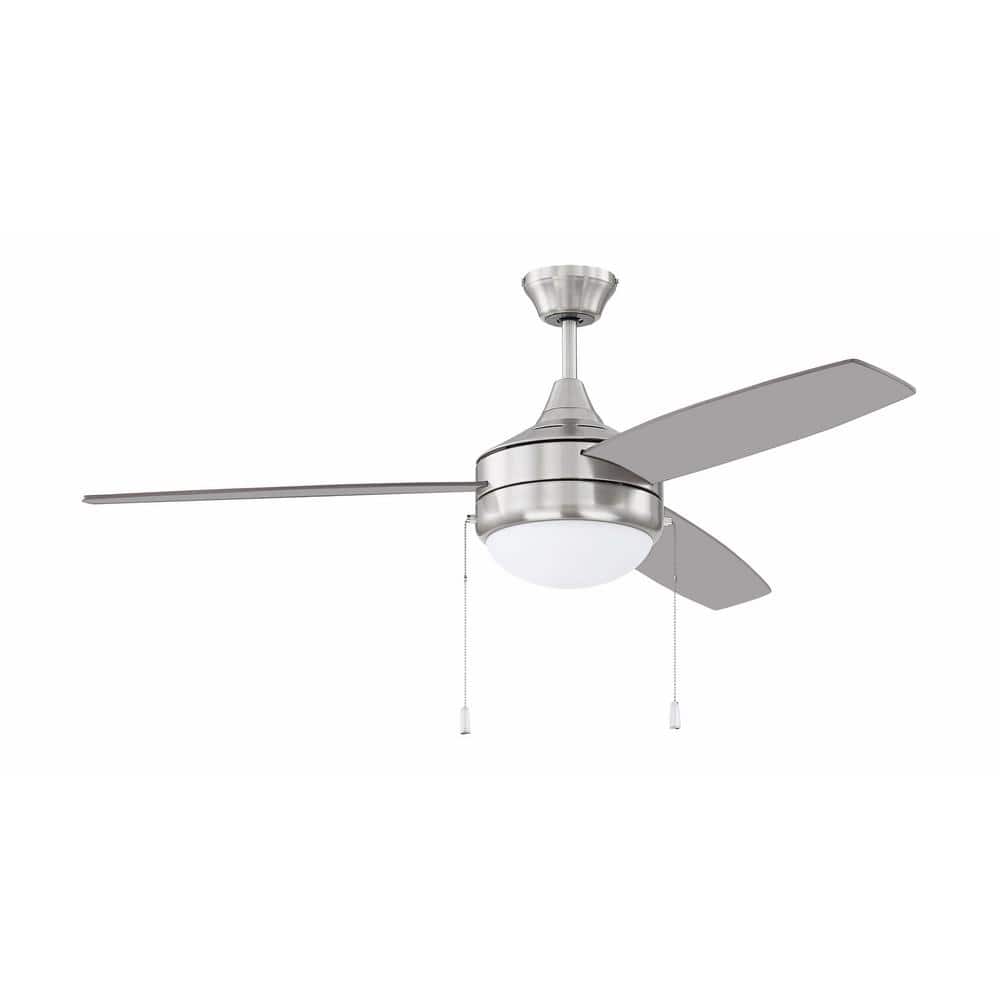 Polished Nickel 52'' Ceiling Fan with LED Light Kit