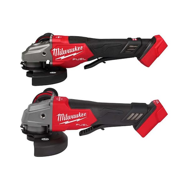 Milwaukee M18 FUEL 18-Volt Lith-Ion Brushless Cordless 4-1/2 in./6 in. Braking Grinder w/ Paddle Switch w/ 4-1/2 in./5 in. Grinder