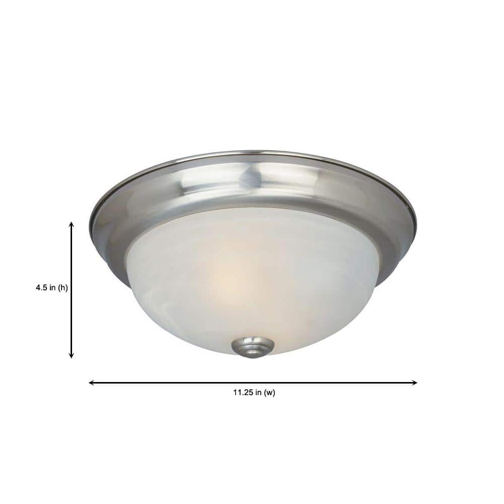 11" Satin Platinum Glass Flush Mount Ceiling Light