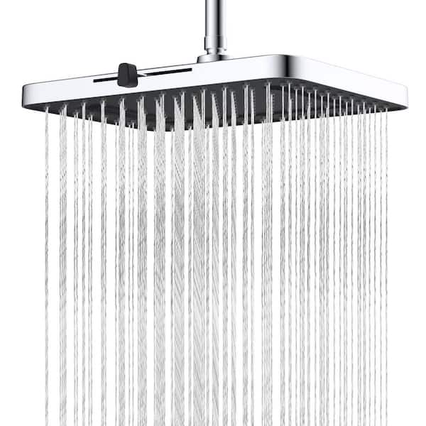 5-Spray Patterns with 1.8 GPM Showerhead face diameter 10 in. Wall Mount Fixed Shower Head in Chrome Finish