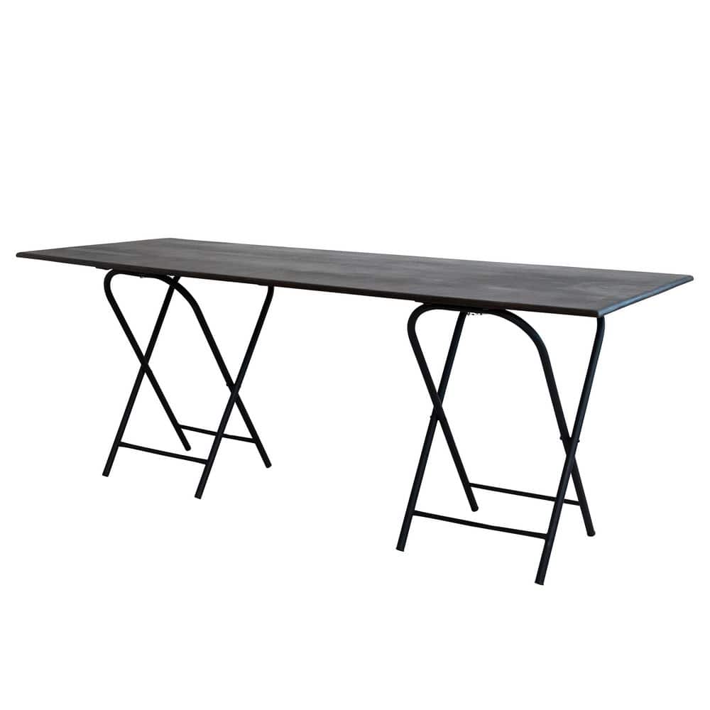 84 in. L Rectangle Walnut Finish Wood Top Metal Folding Table price history on PriceWatchPro
