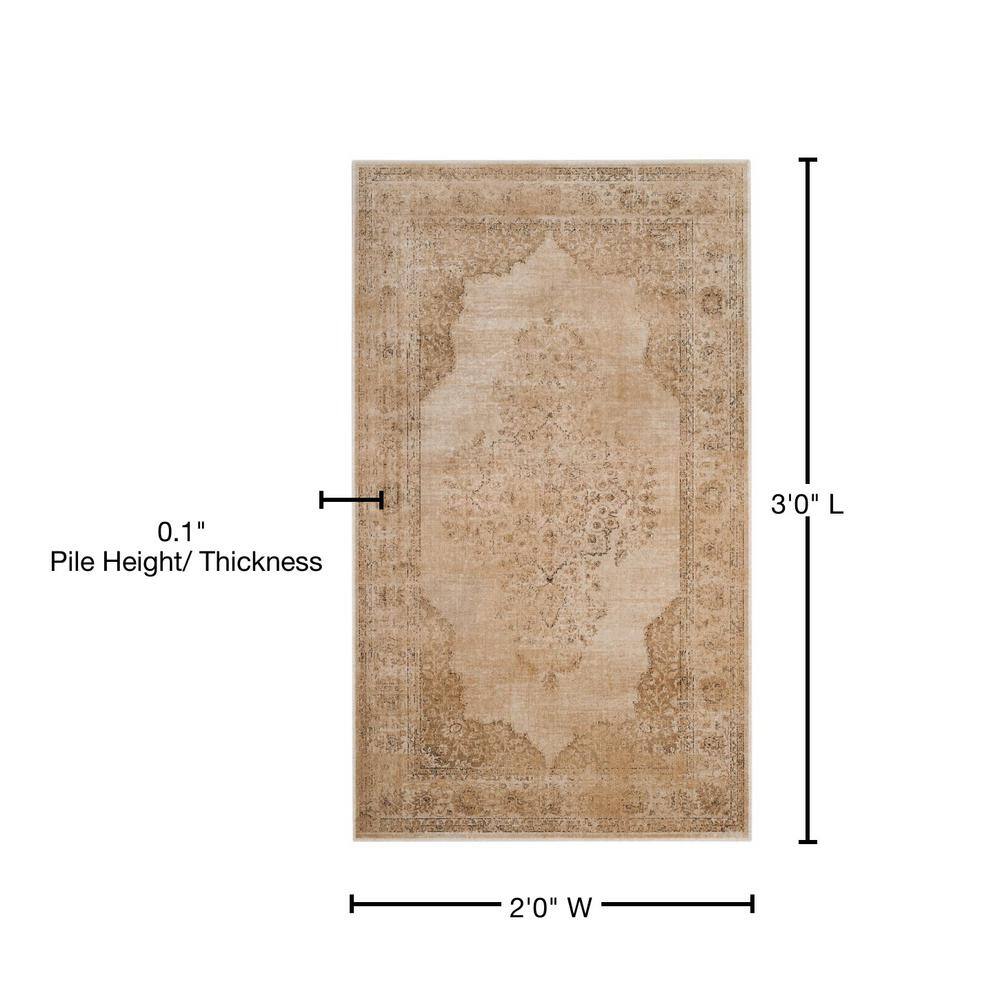 Elegant Cream Viscose 2' x 3' Hand-Knotted Area Rug