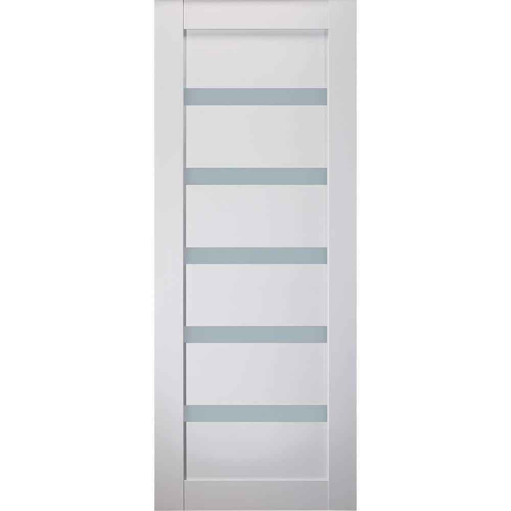 Bianco Noble Frosted Glass and Pine Modern Interior Door