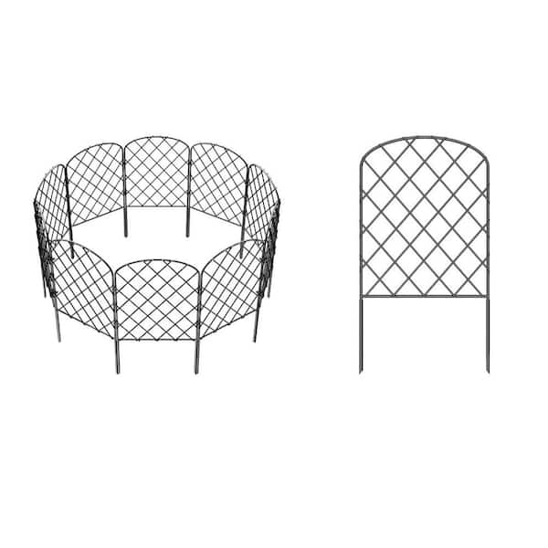 24 in. Metal Rustproof Decorative Garden Fence for Dog, Flower Edging and Landscape Decor - (10-Pack)
