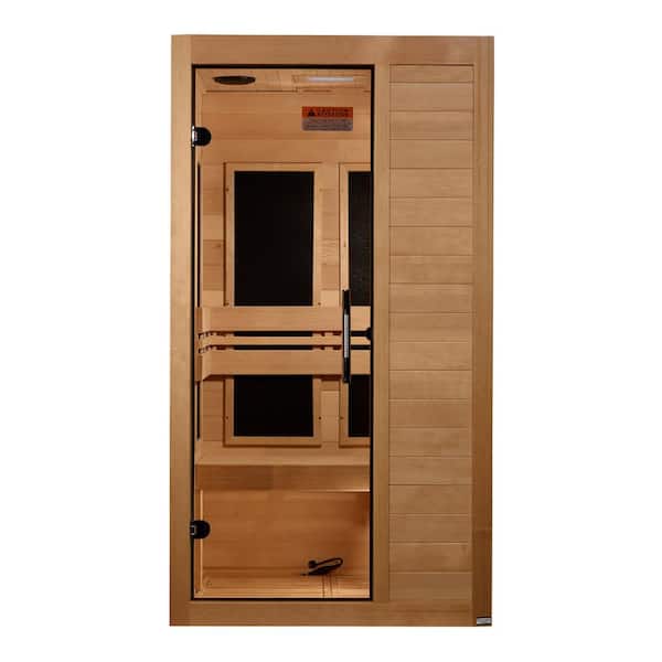 Yoga Series 1-2 Person Indoor Wood Infrared Sauna with Red Light Therapy, Bluetooth and Room for Hot Yoga and Exercise