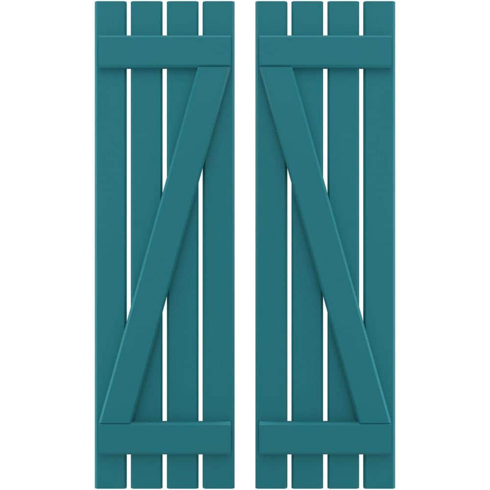 15-1/2 in. W x 63 in. H Americraft 4 Board Exterior Real Wood Spaced Board and Batten Shutters with Z-Bar Antigua price history on PriceWatchPro