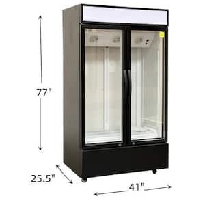 41in. W 23.5 cu ft Commercial Glass Door Merchandiser Refrigerator in Black