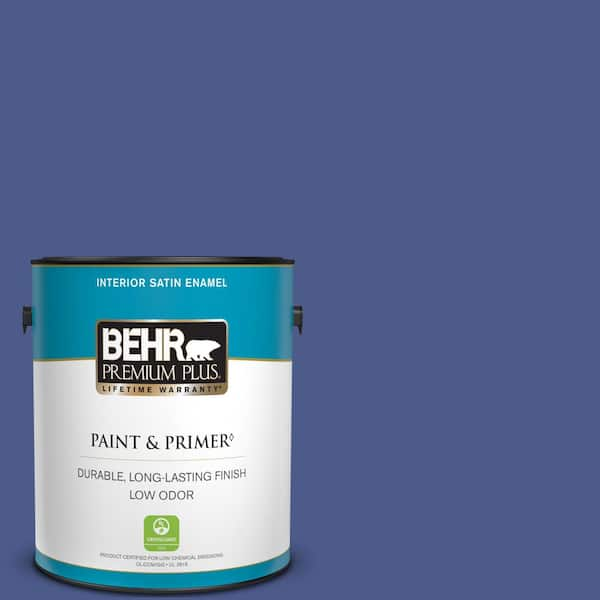 BEHR PREMIUM PLUS 1 gal. #S-G-610 Gem Satin Enamel Low Odor Interior Paint & Primer