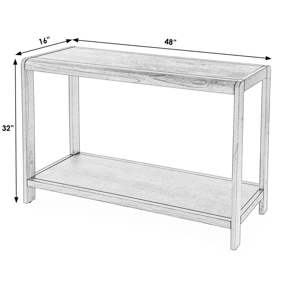 Hanover 48" Dark Brown Walnut Finish Mid-Century Modern Console Table with Storage