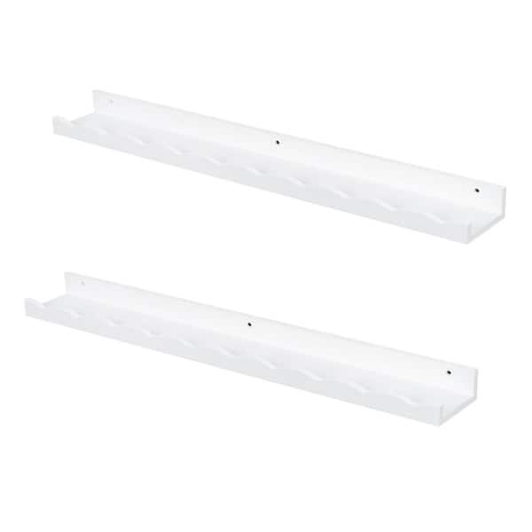 Unbranded 36 in. W x 4.9 in. D White Picture Ledge Decorative Wall Shelf Nursery Book Shelves (Set of 2)