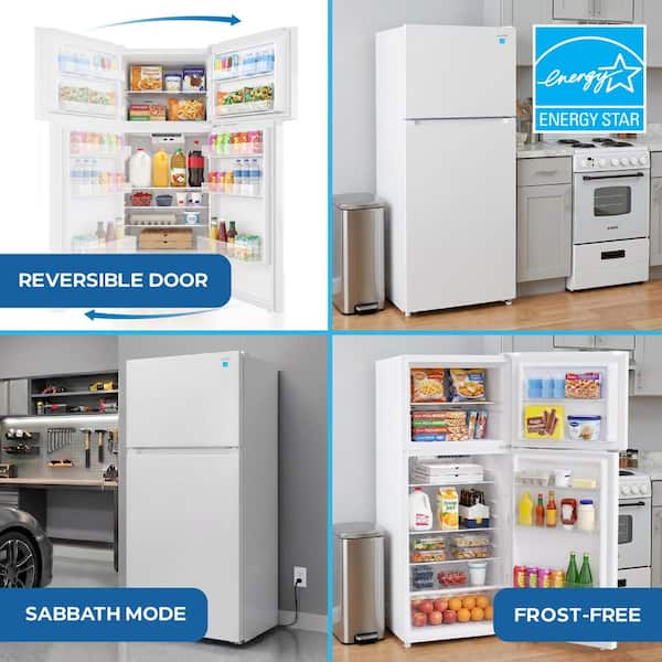 Avanti Frost-Free Apartment Size Top Freezer Refrigerator Garage