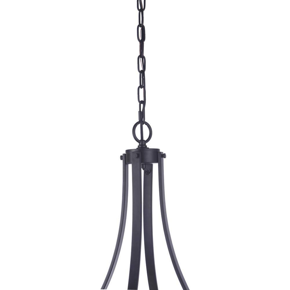 Flat Black Crystal Cylinder 5-Light Chandelier