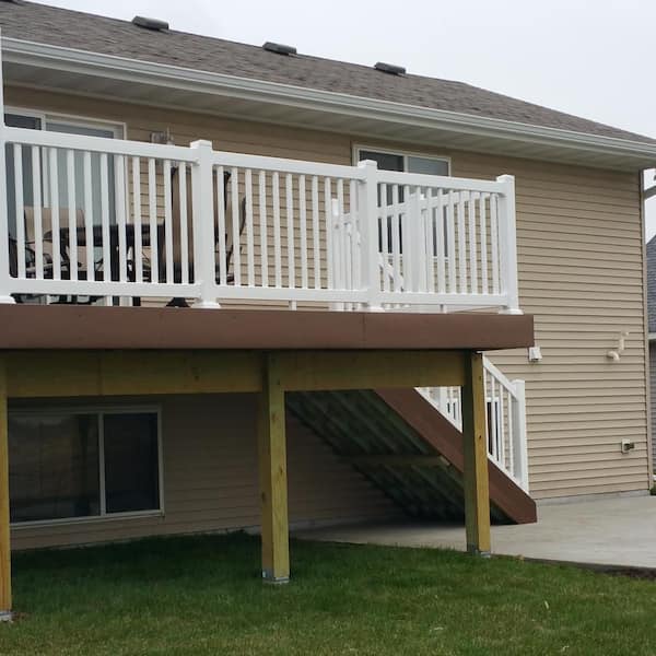 Weatherables Naples 3 ft. H x 8 ft. W White Vinyl Railing Kit