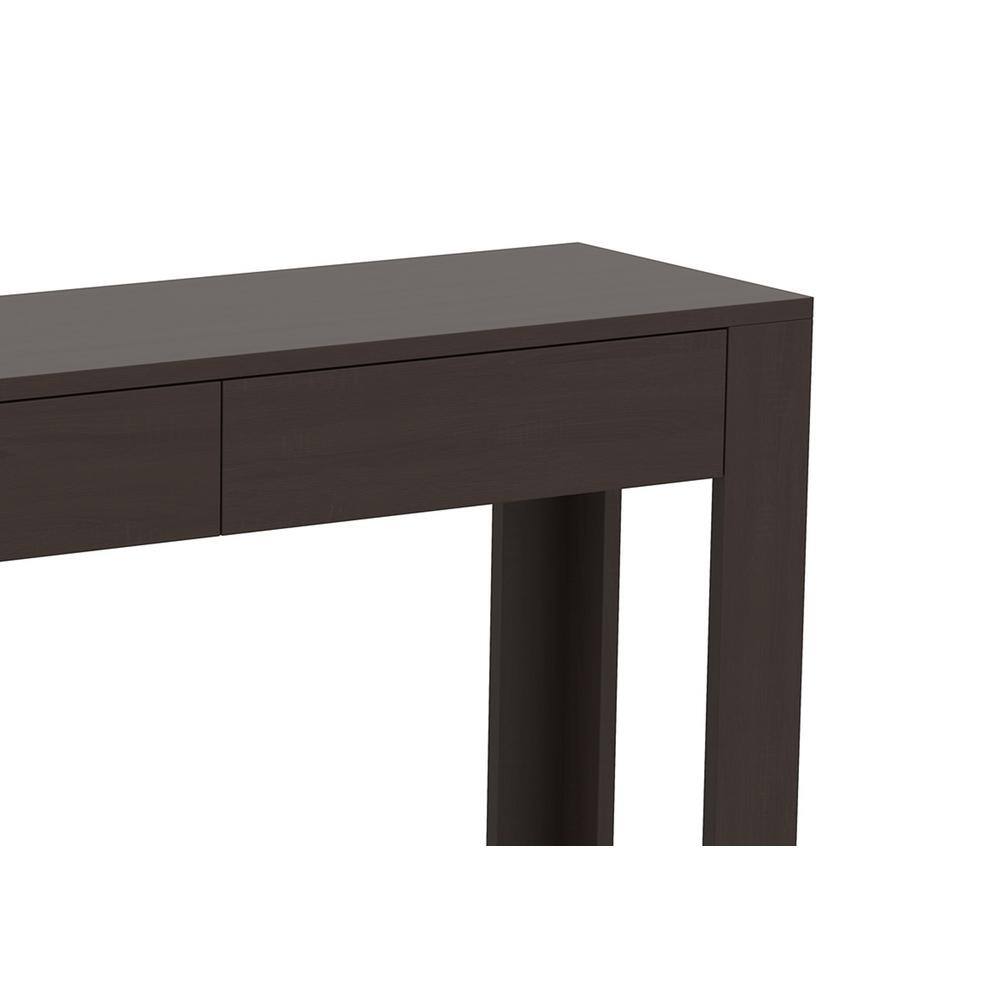 Cappuccino Elegance 40" Wood Console Table with Storage Drawers