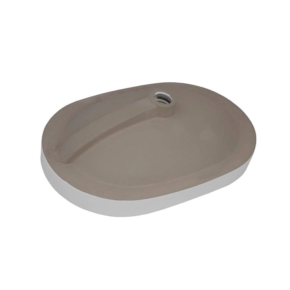 Ruvati 24'' White Ceramic Oval Bathroom Sink with Overflow