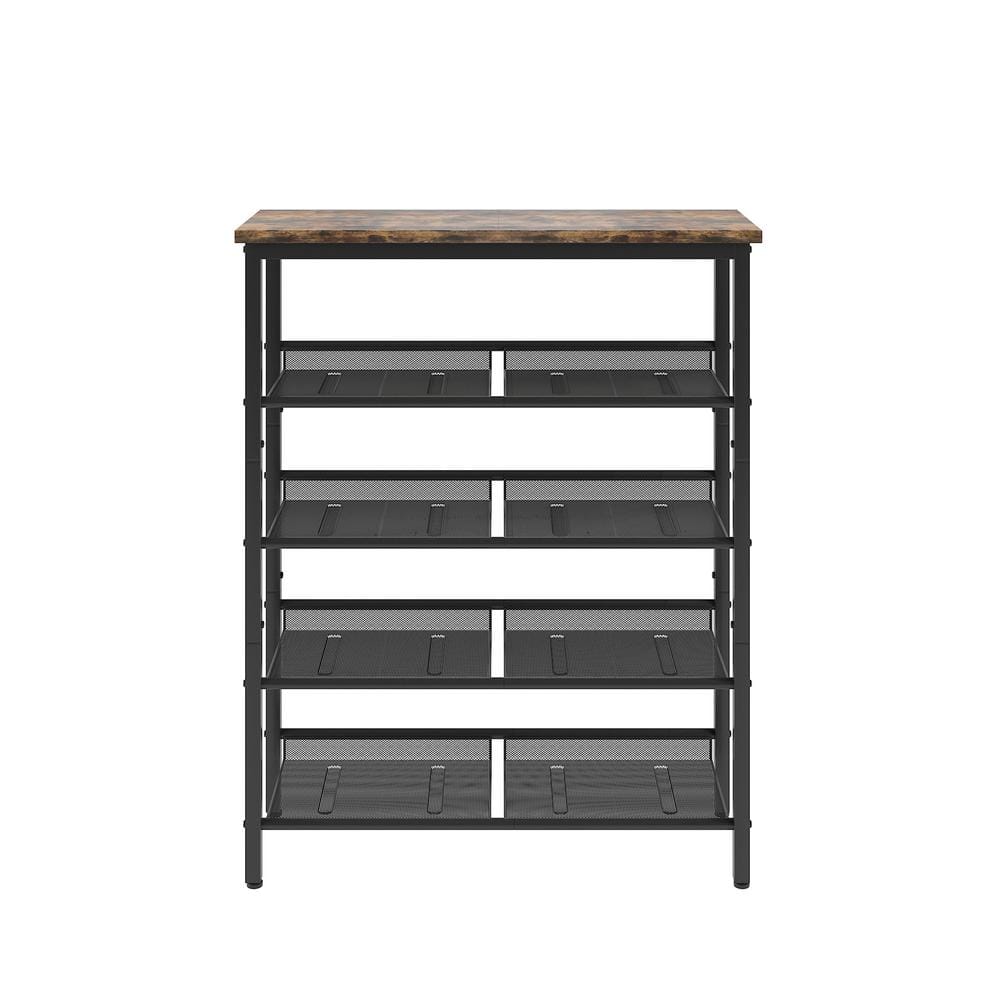 cadeninc 5-Tier Metal Frame with 4 Mesh Shelves Industrial cadeninc 5-Tier Metal Frame with 4 Mesh Shelves Industrial