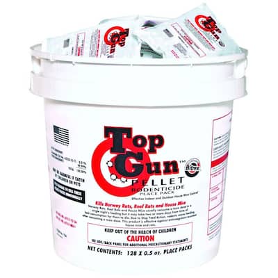 Top Gun Pellet Pack Rodenticide with Stop-Feed Action and Bitrex for Mice and Rats (128-Pack)