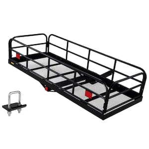 60 x 24 x 14 in. Hitch Cargo Carrier 400 lbs. Load Folding Luggage Rack Basket for 2 in. Hitch Receiver with Stabilizer