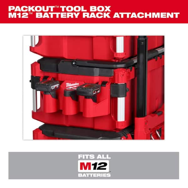 Milwaukee PACKOUT M12 Battery Tool Box Rack Attachment
