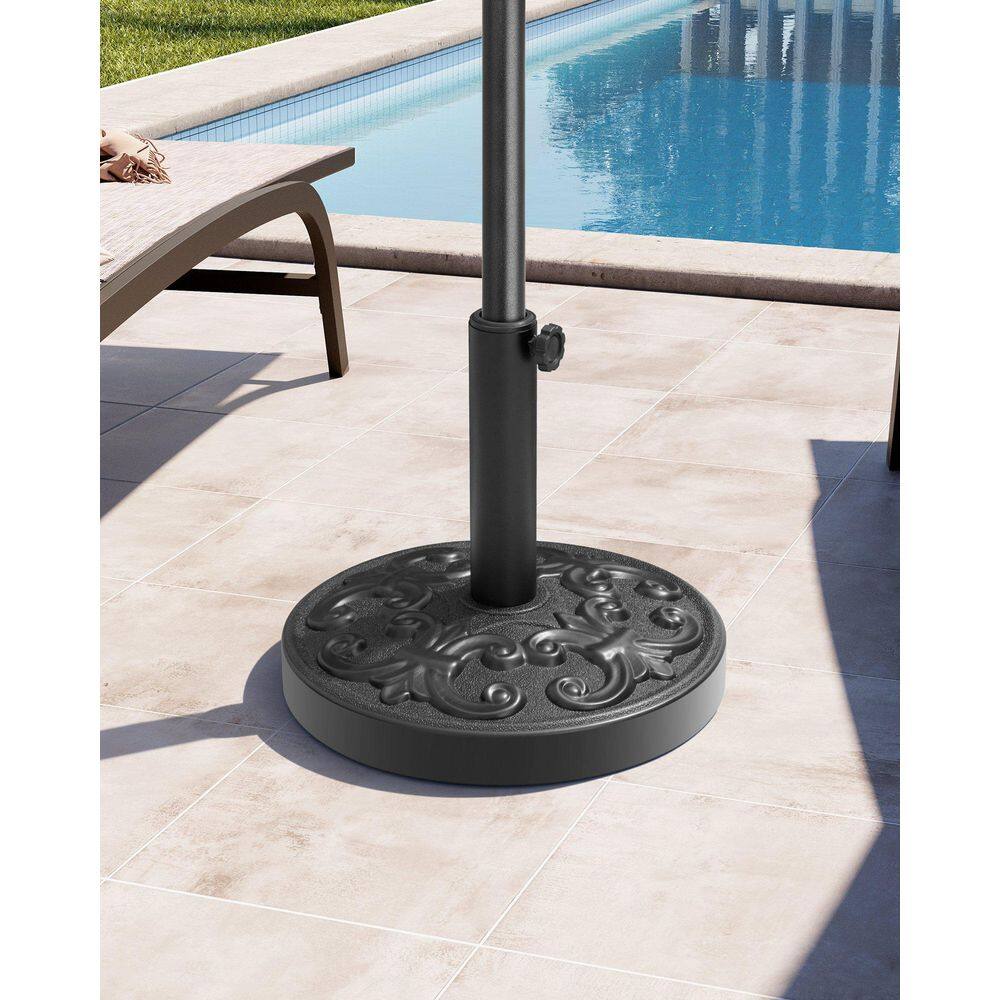 45 lbs. Round Cement Patio Umbrella Base Weather-Resistant Outdoor Umbrella Base with Adjustable Pole in Black price history on PriceWatchPro