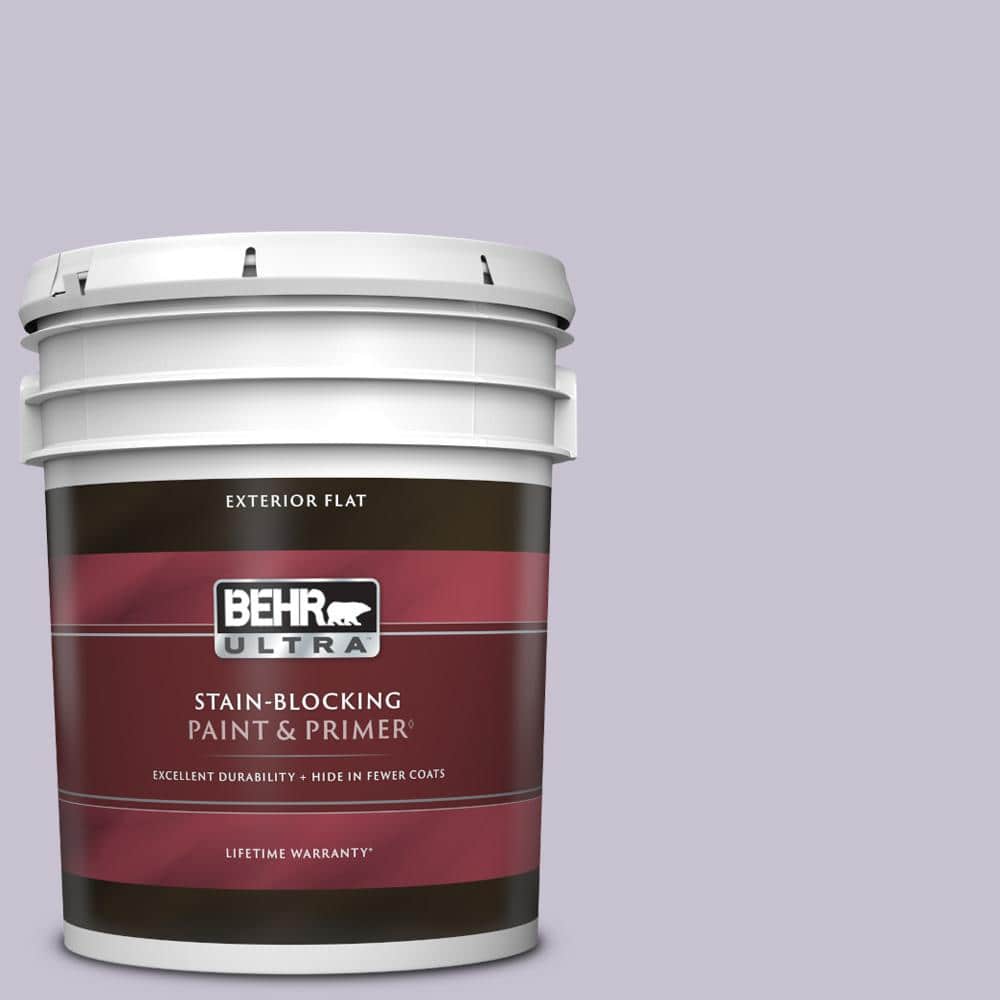 BEHR ULTRA 5 gal. ICC44 Lavender Bouquet Flat Exterior Paint & Primer