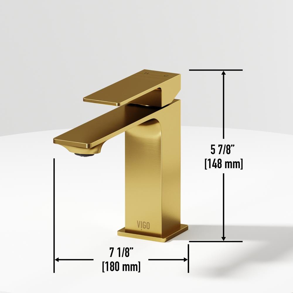 Dunn Matte Brushed Gold Single-Handle High-Spout Bathroom Faucet