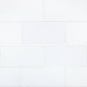 Lucid Nanoglass White 3 in. x 6 in. Polished Porcelain Floor and Wall Tile (3.64 Sq. Ft. / Case)