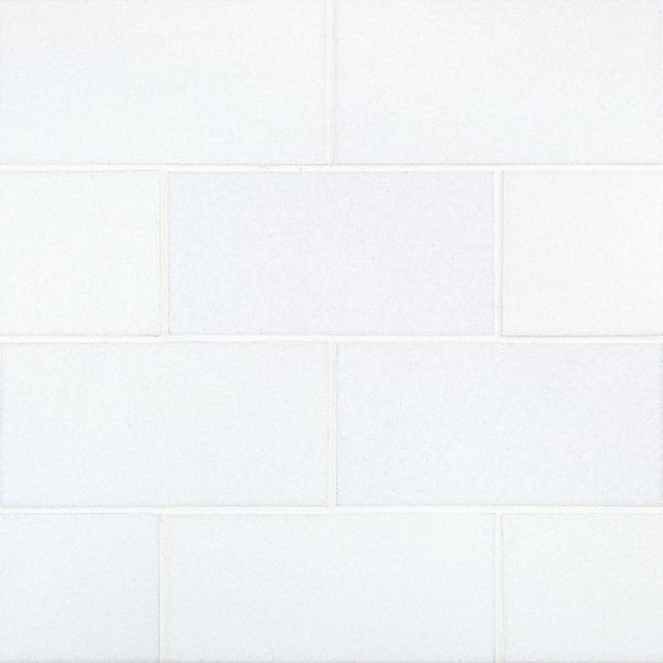 Ivy Hill Tile Lucid Nanoglass White 3 in. x 6 in. Polished Porcelain Floor and Wall Tile (3.64 Sq. Ft./Case)