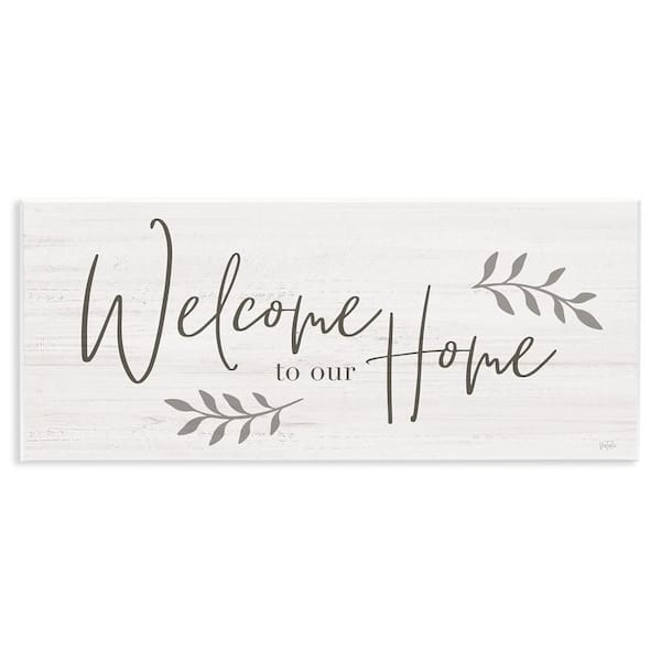 Welcome To Our Home Country Sign by Natalie Carpentieri Unframed Graphic Art Print Typography 7 in. x 17 in.