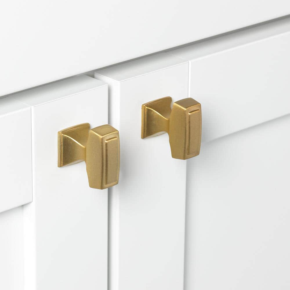 Satin Gold Rectangular Zinc Cabinet Knob Multipack