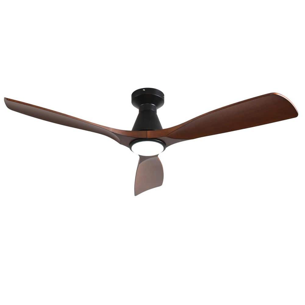 52 in. Beige Low Profile Design Style 3 Blade Flush Mount Ceiling Fan with Lights Indoor Alex Dimmable Black Housing price history on PriceWatchPro