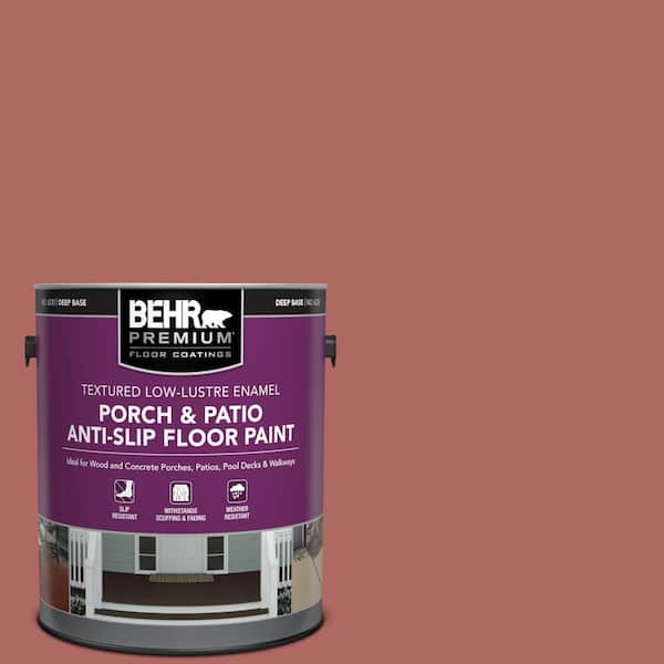 BEHR PREMIUM 1 gal. #PPU2-13 Colonial Brick Textured Low-Lustre Enamel Interior/Exterior Porch and Patio Anti-Slip Floor Paint