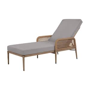 Coral Vista Brown Wicker Outdoor Patio Chaise Lounge with CushionGuard Stone Gray Cushions