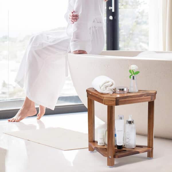 Huhote Metal Corner Shower Foot Stool For Shaving Legs