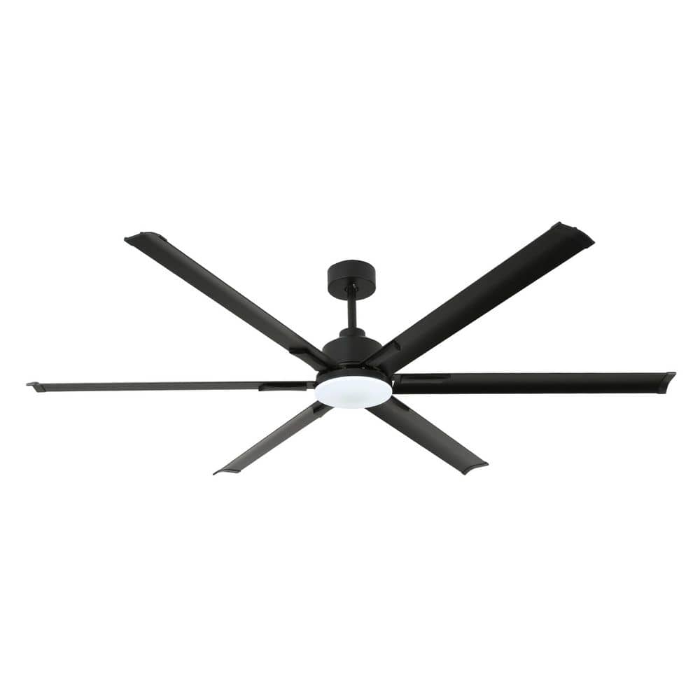 60 in. Black Modern Downrod Mount Ceiling Fan with LED Light, 6-Aluminum Blades, DC Motor, Remote Control for Bedroom price history on PriceWatchPro