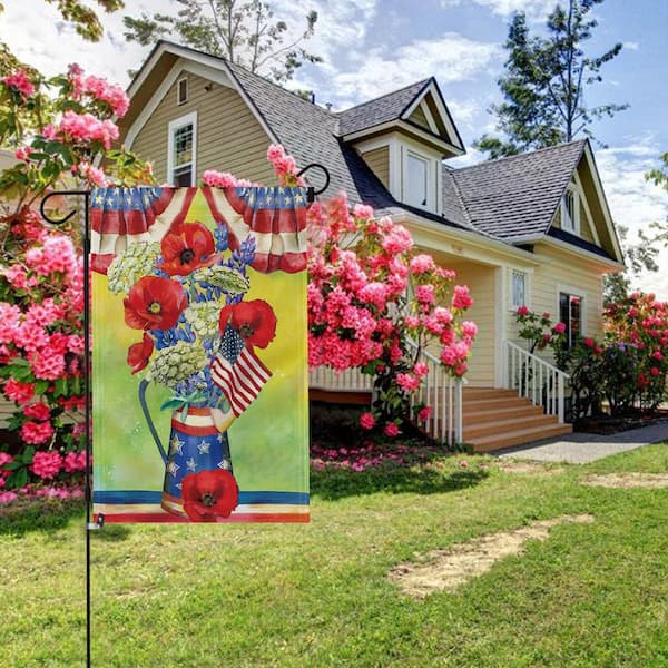 Colorful Flowers Birds Welcome Garden Flag Outdoor Holiday Lawn Yard Banner