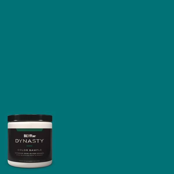 BEHR DYNASTY 8 oz. #T15-3 Essential Teal Semi-Gloss Enamel Stain-Blocking Interior/Exterior Paint and Primer Sample