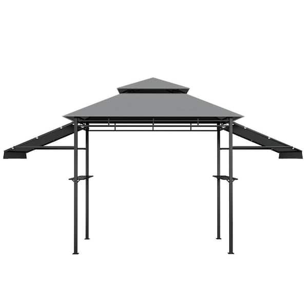 Gymax 13.5 ft. x 4 ft. Patio BBQ Grill Gazebo Side Awnings