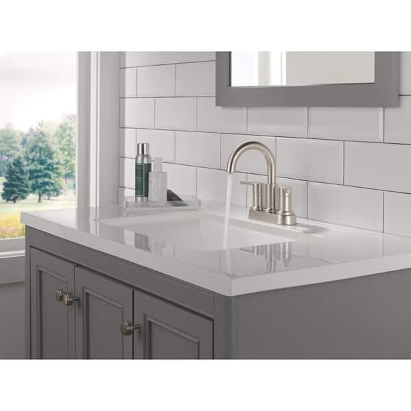 Nicoli 4 in. Centerset Double Handle Bathroom Faucet in Stainless