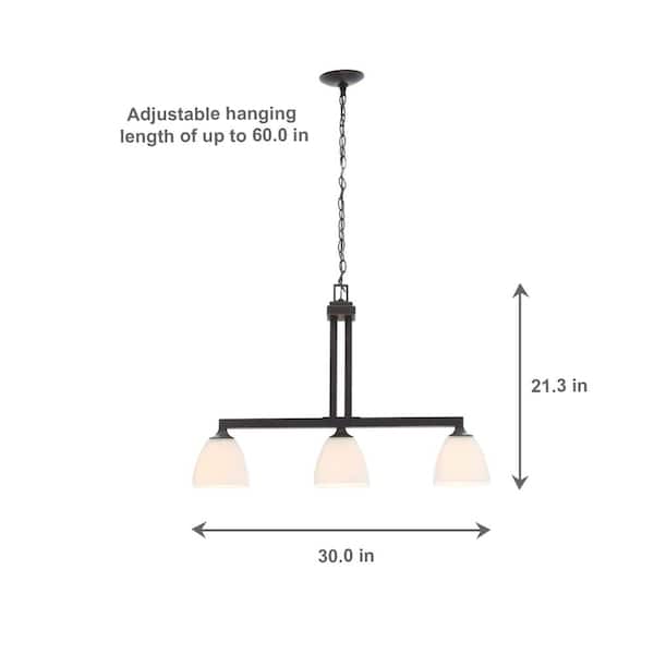 Hampton Bay Mattock 3 Light Oil Rubbed Bronze Kitchen Island With Glass Shades Hdp12058 Hampton Bay Mattock 3 Light Oil Rubbed, Kitchen Chandelier Oil Rubbed Bronze