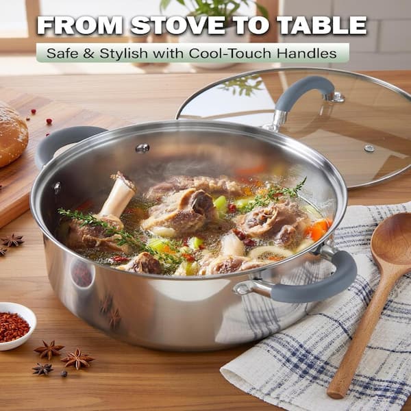 Cook N Home 8-Quart Basic Stainless Steel Pasta Cooking Soup Pot