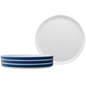 ColorStax Stripe Blue 9.75 in. (Blue) Porcelain Dinner Plates, (Set of 4)