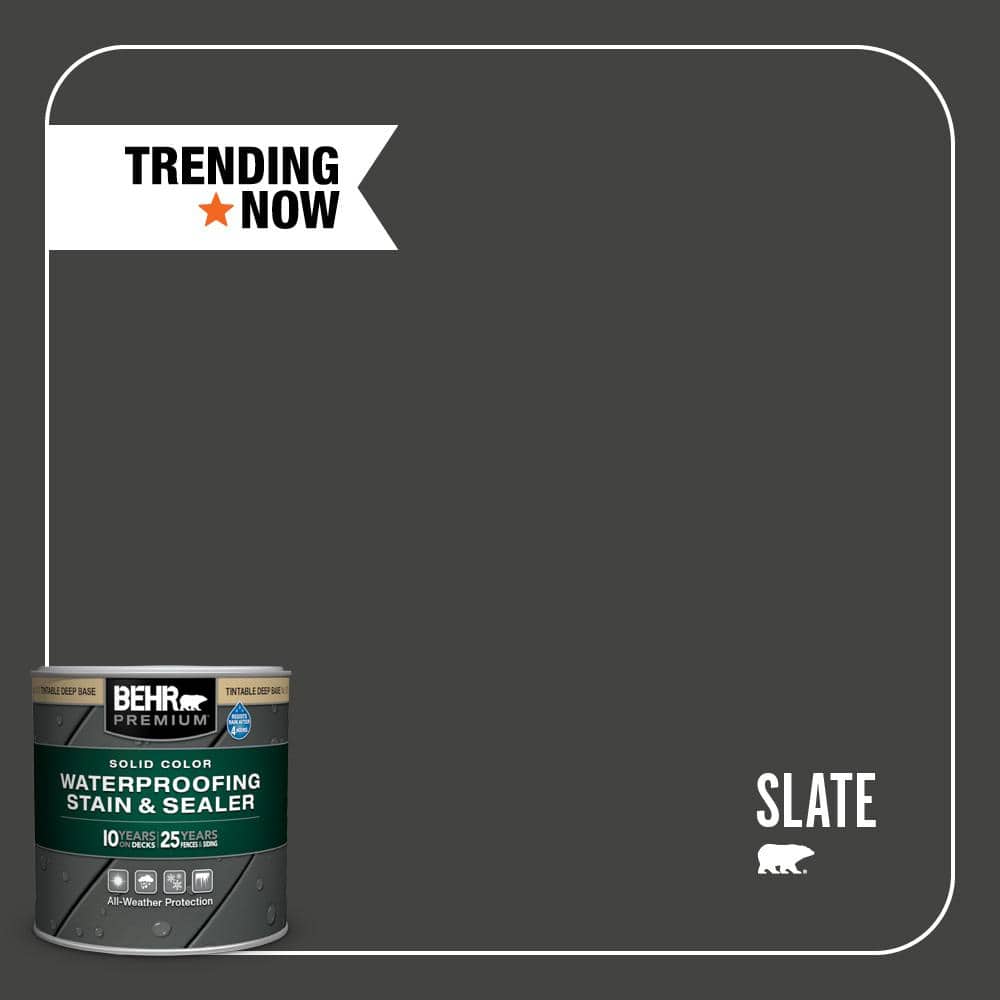 8 oz. #SC-102 Slate Solid Color Waterproofing Exterior Wood Stain and Seale
