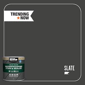 8 oz. #SC-102 Slate Solid Color Waterproofing Exterior Wood Stain and Sealer Sample