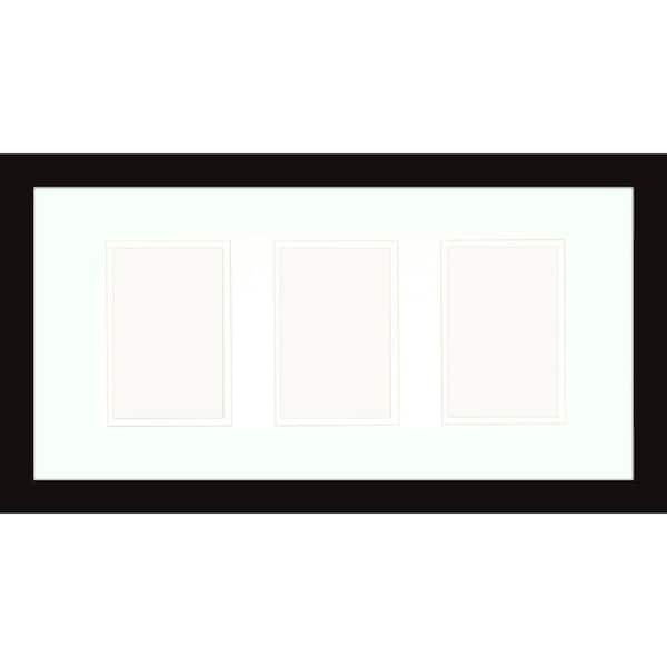 PTM Images 3-Opening 4 in. x 6 in. Matted Black Photo Collage Frame (Set of 2)