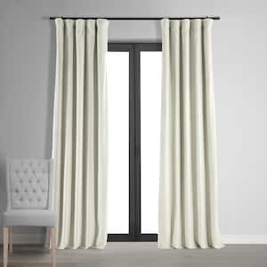 Signature Off White Velvet Blackout Curtain - 50 in. W x 120 in. L Rod Pocket with Back Tab Single Panel