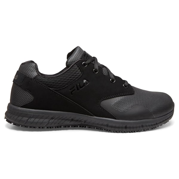 Fila Men's Memory Layers Slip Resistant Athletic Shoes - Soft Toe - BLACK Size 8(M)