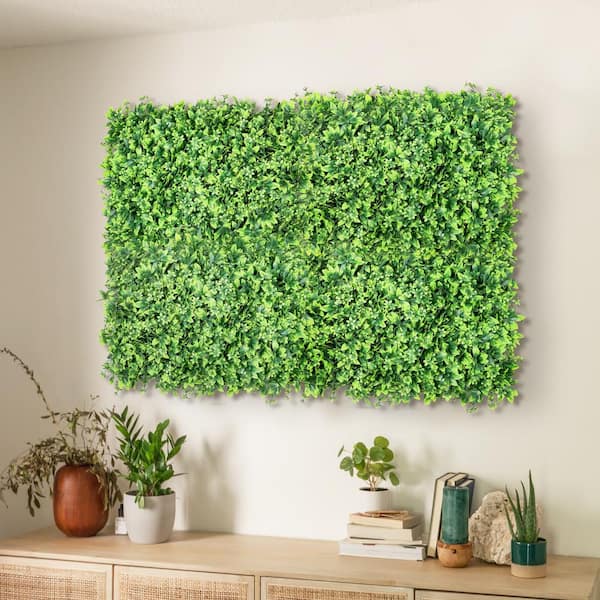 16 in. x 24 in. Artificial Schefflera Ivy Mixed Leaf Greenery Wall Panel Hedge Mat Backdrop Privacy Screen (Set of 4)